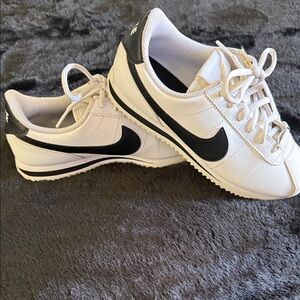 Nike Cortez Kids White and Black Sneakers